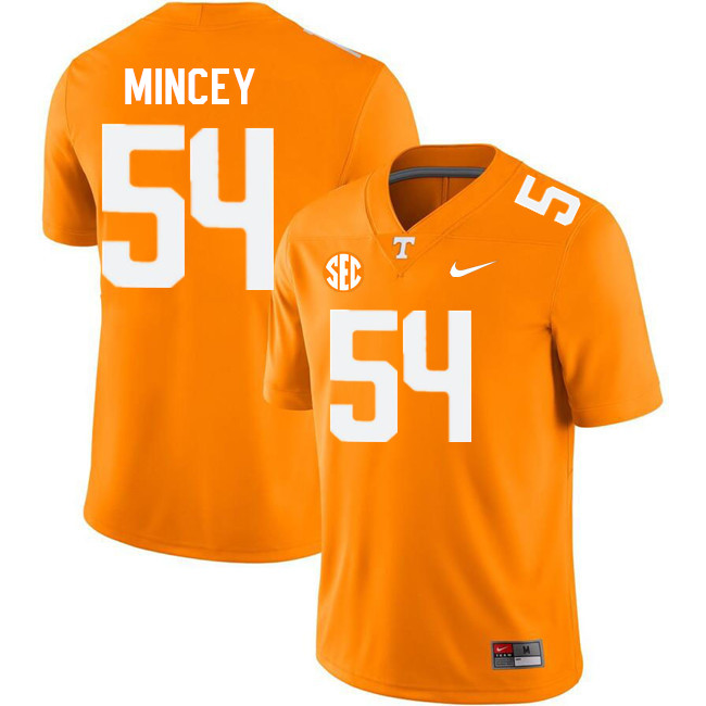 Men #54 Gerald Mincey Tennessee Volunteers College Football Jerseys Stitched Sale-Orange - Click Image to Close